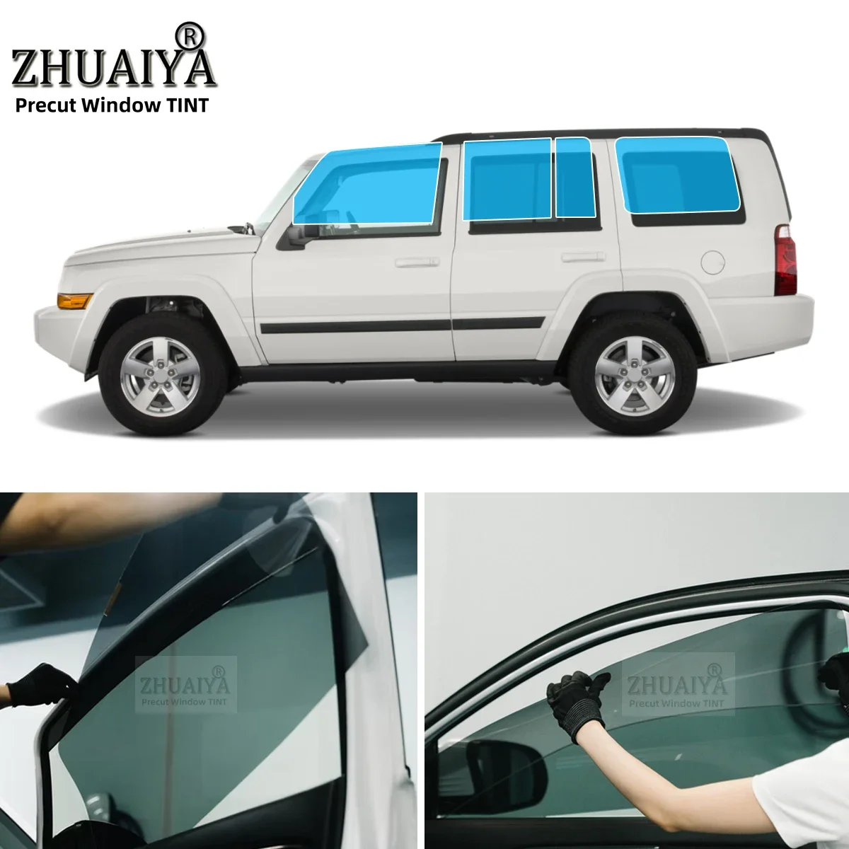 Precut Car Removable Window Tint Film Front Two Door Windows Tint For Jeep Commander 4 DR SUV 2006-2010