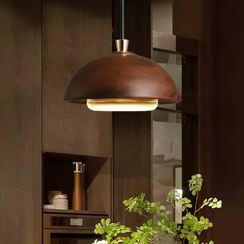 Nordic Modern LED Pendant Lamp Wood Bar Kitchen Island Hanging Light Restaurant Coffee Shop Loft Home Decoration Indoor Lighting