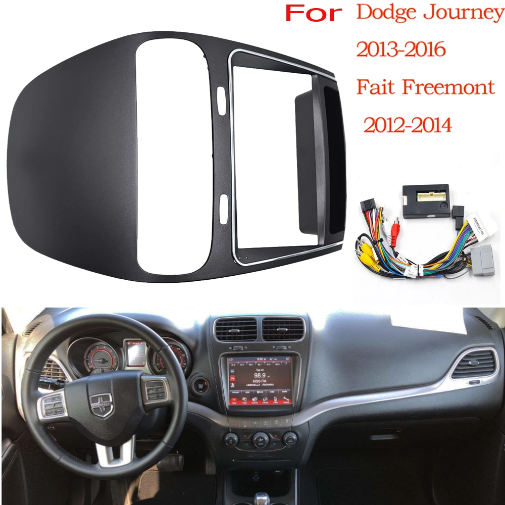 

2 Din Car Frame Fascia Adapter Canbus Box Android Raido Audio Fitting Dash Panel Kit For Dodge Journey Fiat Freemont Leap
