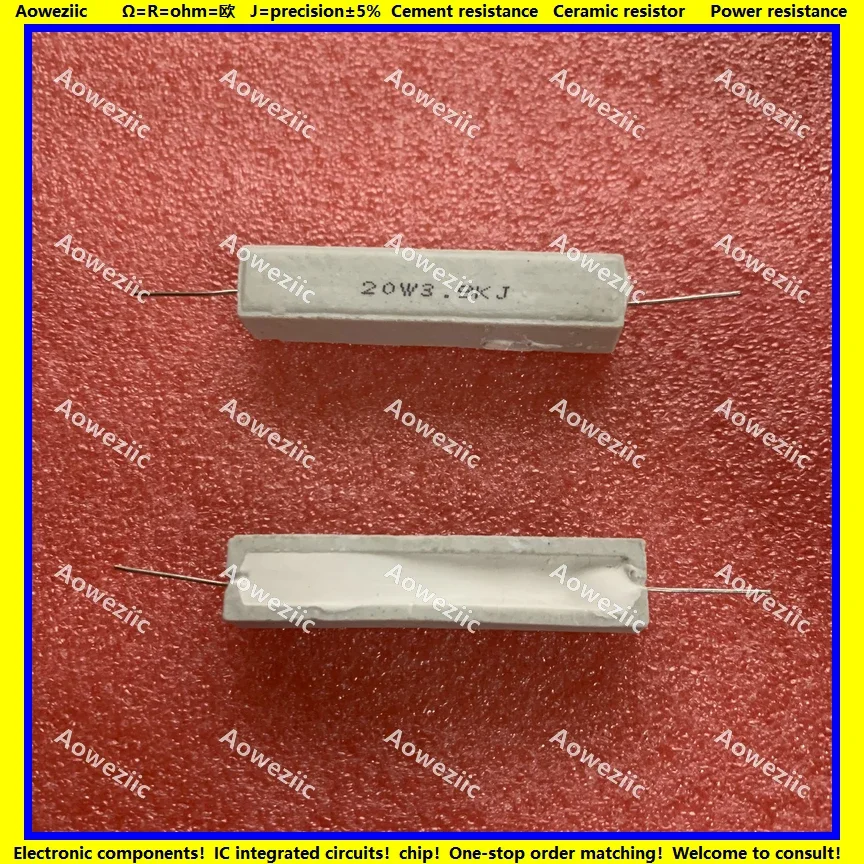 10 шт. RX27 горизонтальный цементный резистор 20 Вт 3,9 кОм 20W3K9J 20W3,9KJ 3900 Ом керамическое сопротивление точность 5% сопротивление мощности