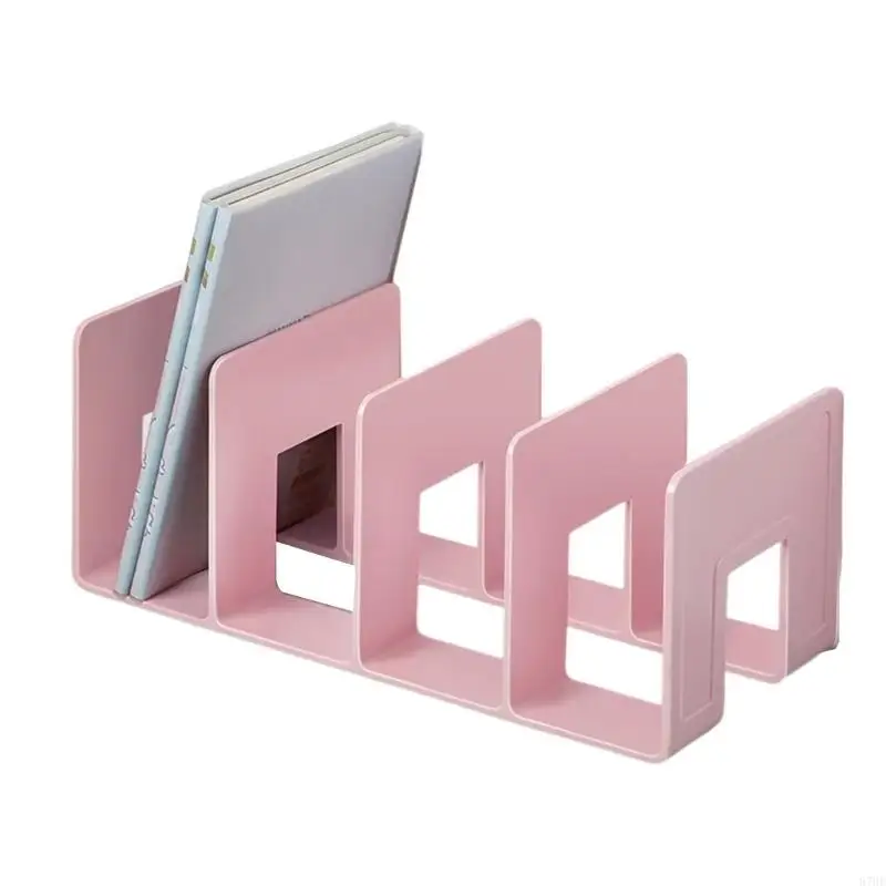 

Multipurpose Bood End Desk Book Stand 4 Compartments Desk Book Organizers Book Tabletop Magazine Book Stand 32x13x14cm