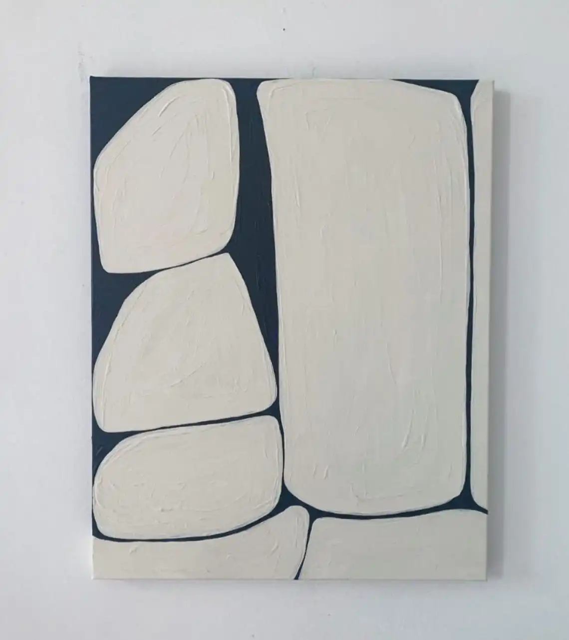 Large Abstract Textured Handmade Painting Mustard Yellow Abstract Painting Mid Century Modern Wall Art Beige Painting Home Art