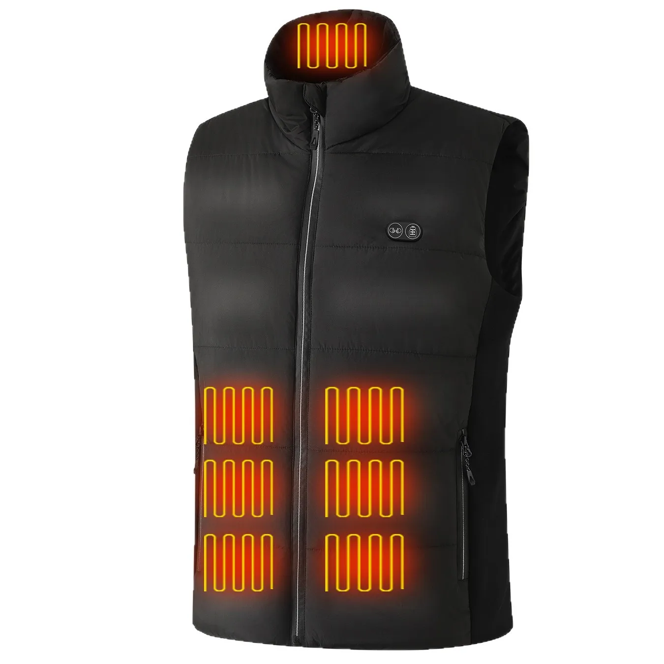 Neue Smart Heizung Weste Männer Frauen 17 Zonen Dual Control Temperatur Fleece Stehkragen USB Elektrische Thermische Winter Weste – Detail 6