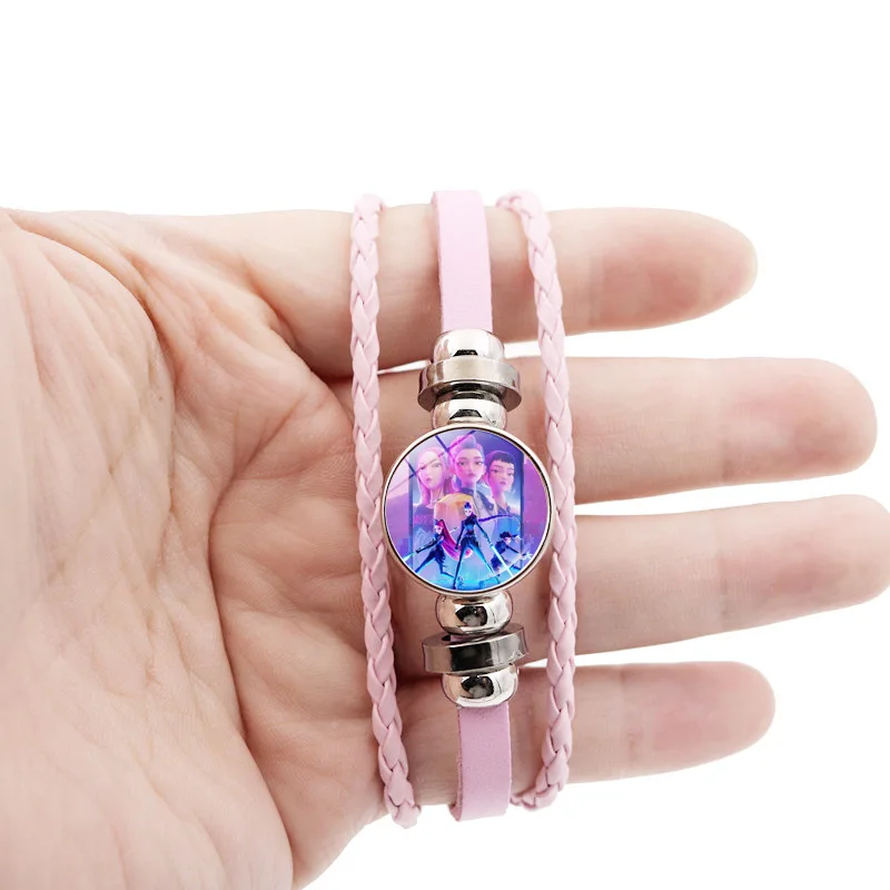 KPop DemonHunters accesorios de moda para mujeres niñas lindas pulseras trenzadas dibujos animados Anime pulsera periférica regalos derivados
