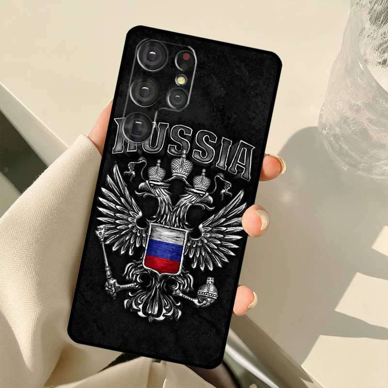 روسيا العلم الروسي شعار الحال بالنسبة لسامسونج غالاكسي S22 الترا S21 S20 S24 S25 الترا S9 S10 زائد S23 FE S25 FE الغطاء الخلفي #6