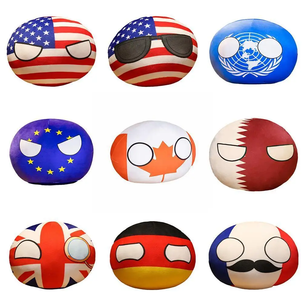 

Mini Polandball Plush Toys Stuffed Soft Anime Country Ball Plush Pendant France Japan Cosplay Gift For Kids G4v8