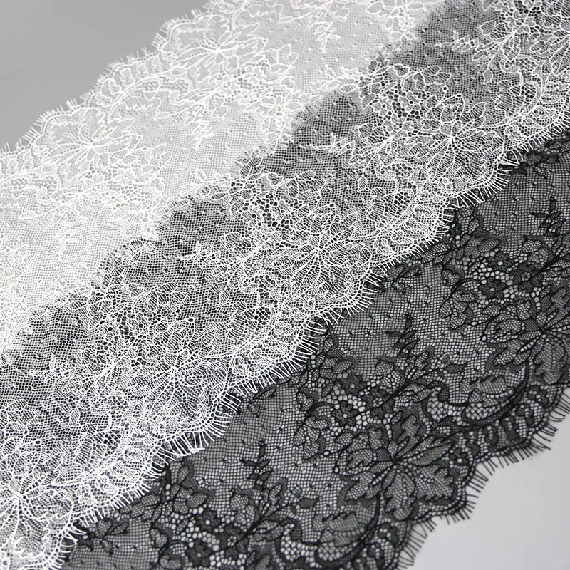 (3 meters/lot) 260mm White Eyelash Lace Ribbon Fbric Decoration Love Wedding Dress Accessories DIY handmade Ribbon