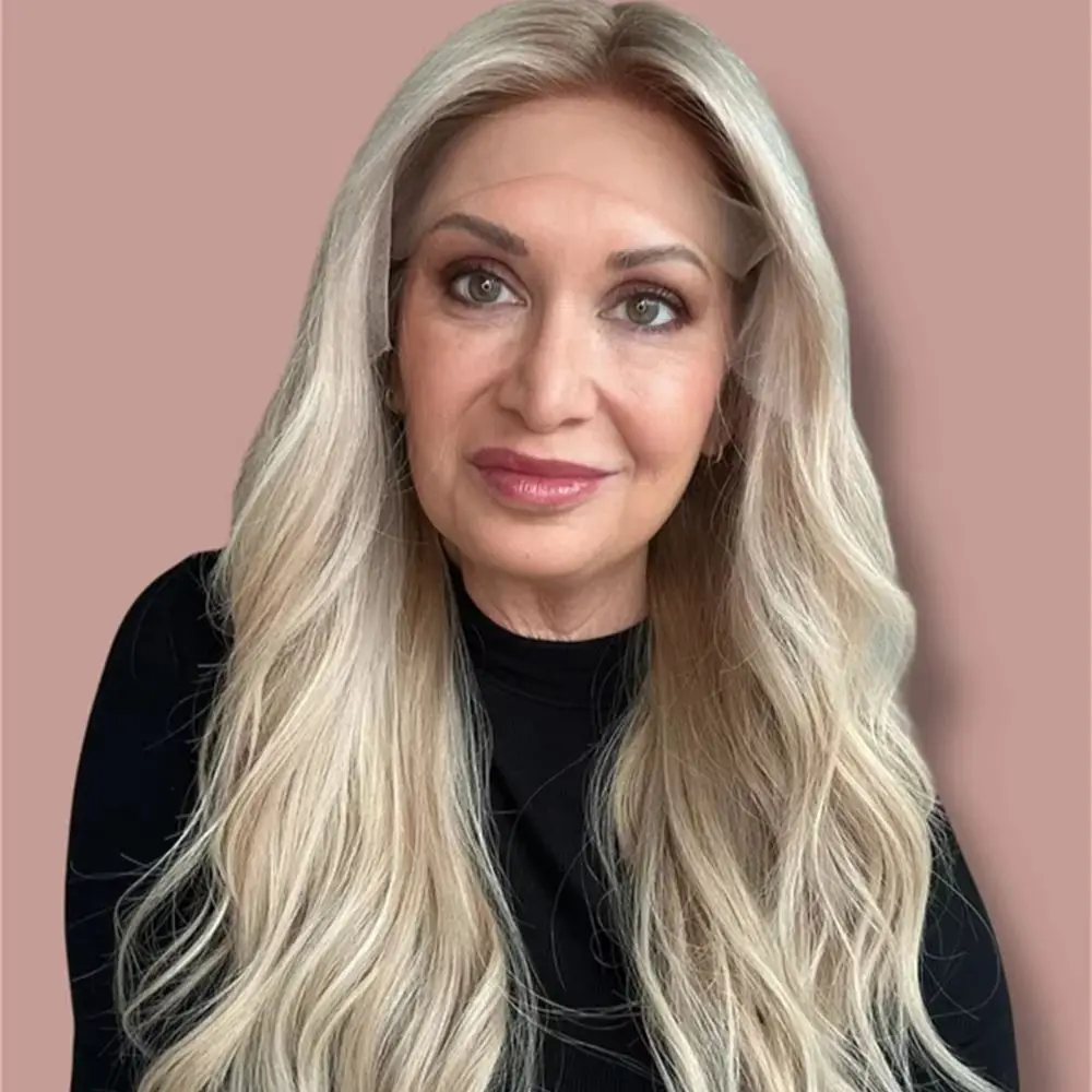 New Style Ombre Creamy Blonde Synthetic HD Lace Front Wig Heat Resistant Fiber Wig Preplucked Hairline Glueless Wig Middle Part