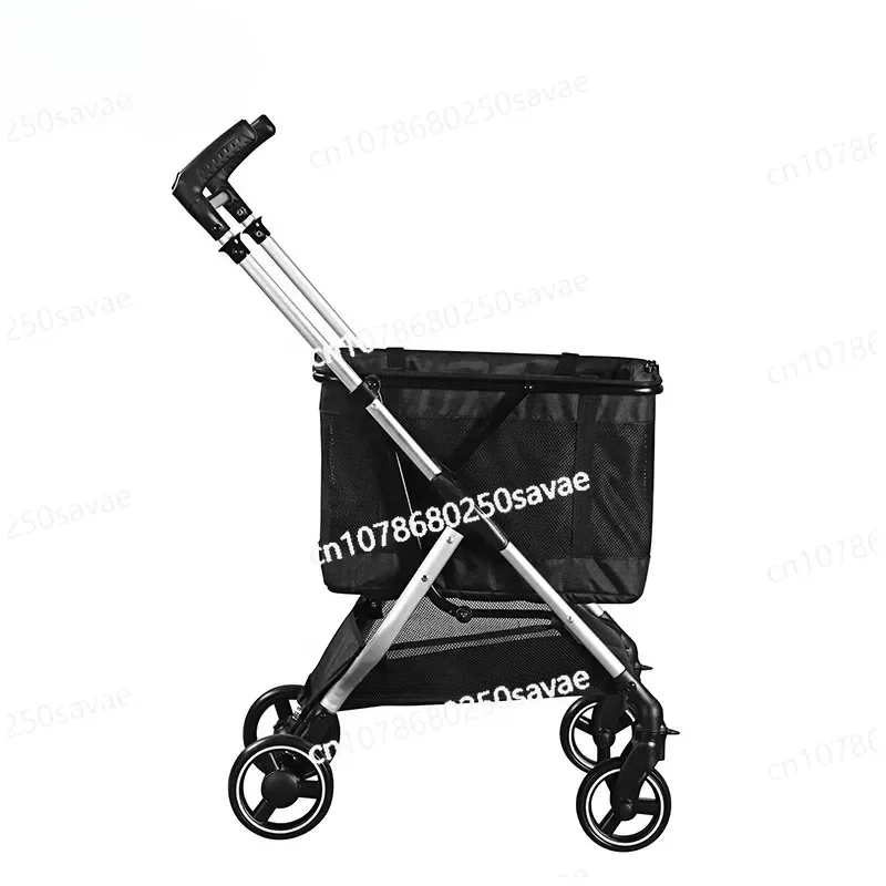 Luxury Shopping Cart Trolley  Aluminum Folding Cart Carrier Travel Elderly Outdoor Use