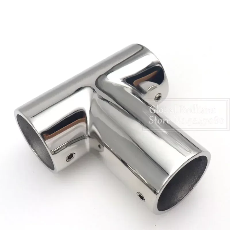 30mm/32mmFitting 3 Way Elbow T/Tee 90 Degree Stainless Steel Marine Boat Yacht Hand Rail Fittin Deck Handrail Rail Tee 3 WAY