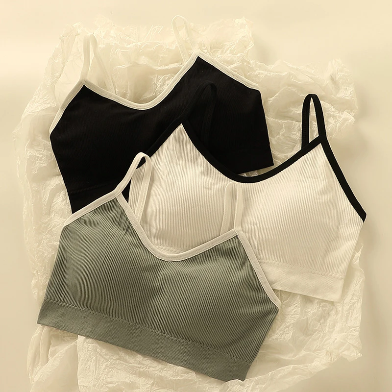 

Sports Bra For Women Gym Sexy Crop Top Bra Women Cotton Underwear Fixed Cup Bra Comfort Tube Tops Female Brassiere Tops For Girl