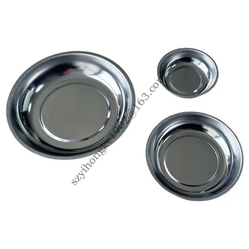 

3Pcs/set Round Bowl Trays Set Stainless Steel Magnet Tool Tray Part Holder for Screws Sockets Bolts Pins .Y1QB