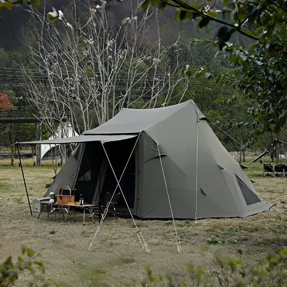 

Popular outdoor camping large space windproof and thickened technology cotton camouflage tent suitable for autumn and winter