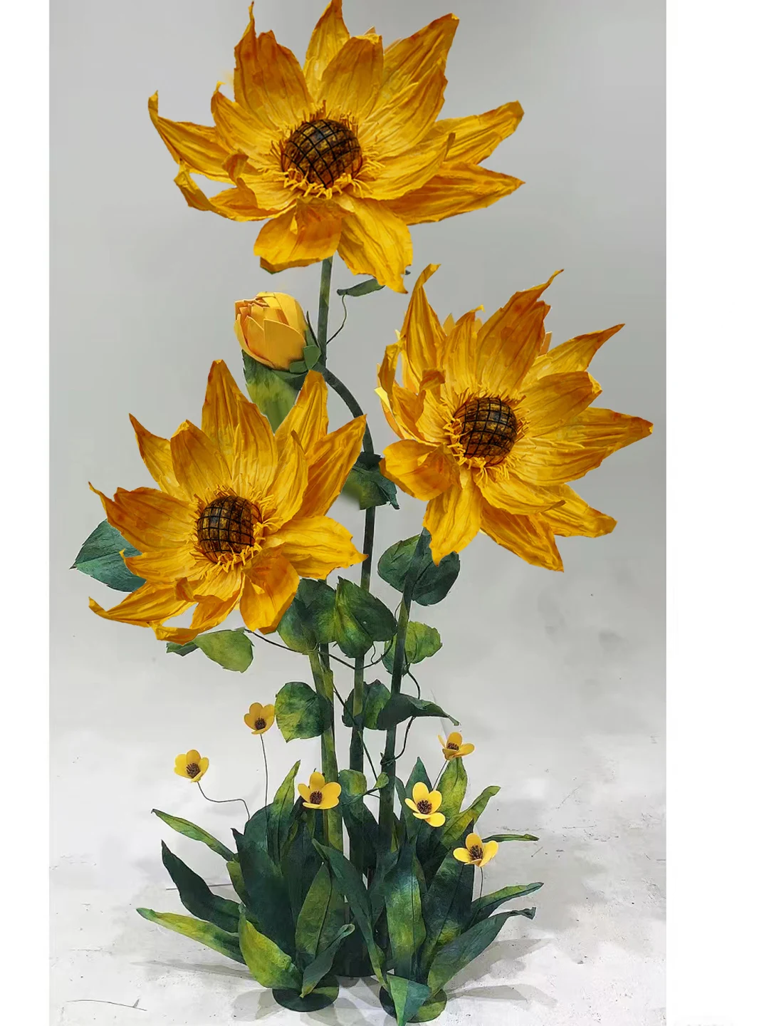 

160cm Large Flowers Artificial Sunflowers Outdoor Garden Decoration Wedding Stage & Party Ornament Yellow Paper Flower