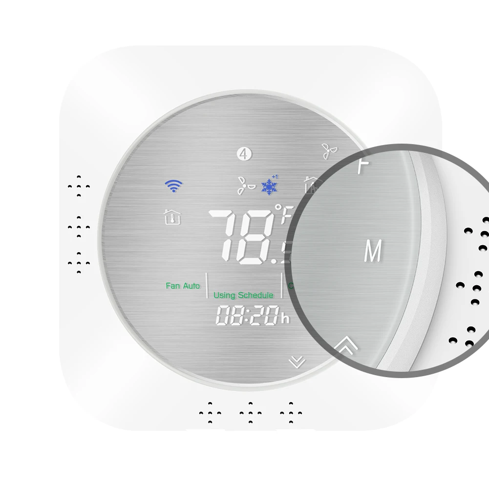 Inteligente WiFi Bomba De Calor Termostato, controlador De Temperatura Programável, metal Escovado Painel, Vida Inteligente, Tuya APP Controle Remoto