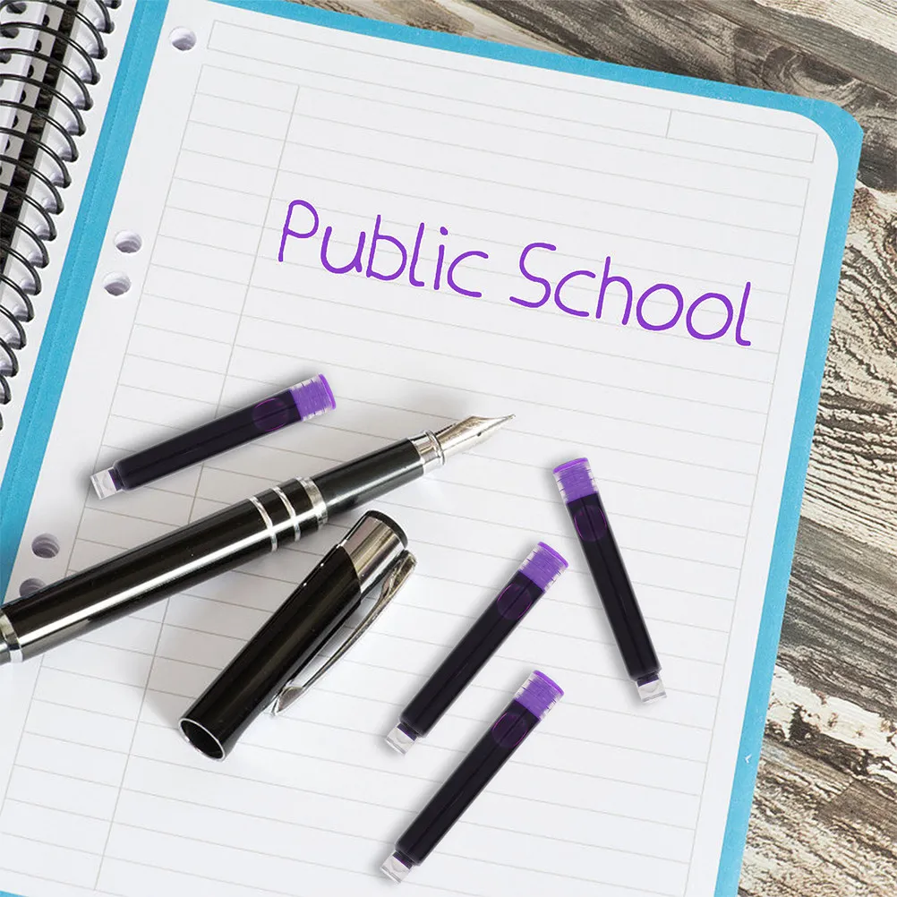 

150Pcs Purple Erasable Fountain Pen Ink Cartridges,Disposable Ink Refills for Calligraphy Practice,School Supplie/Office Writing