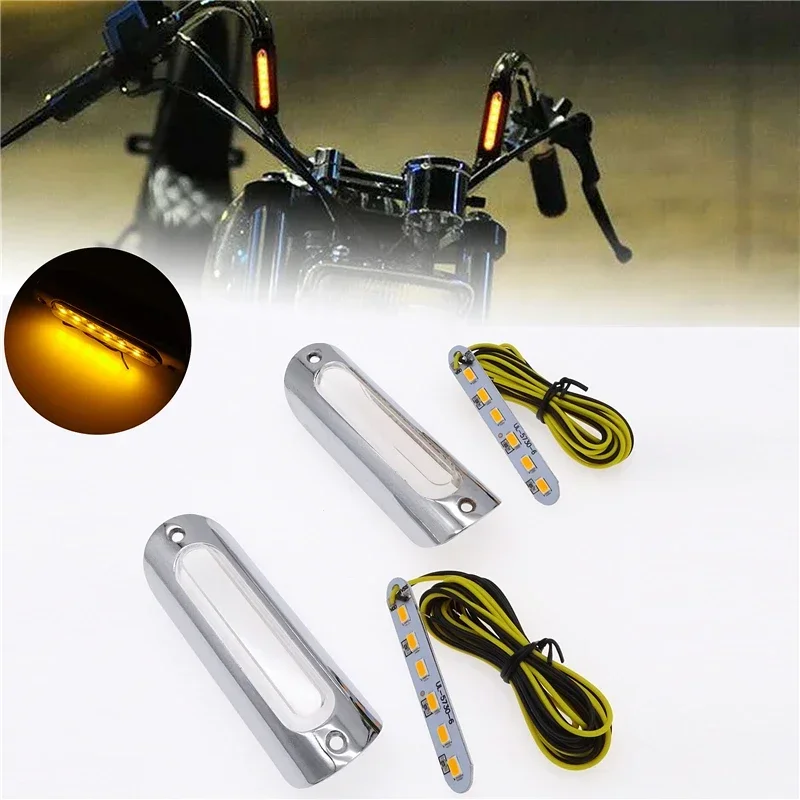 2pcs Motorcycle Switchback LED Turn Signal Light Highway Crash Bars Driving Warning Light Universal for Harley Touring Bikes