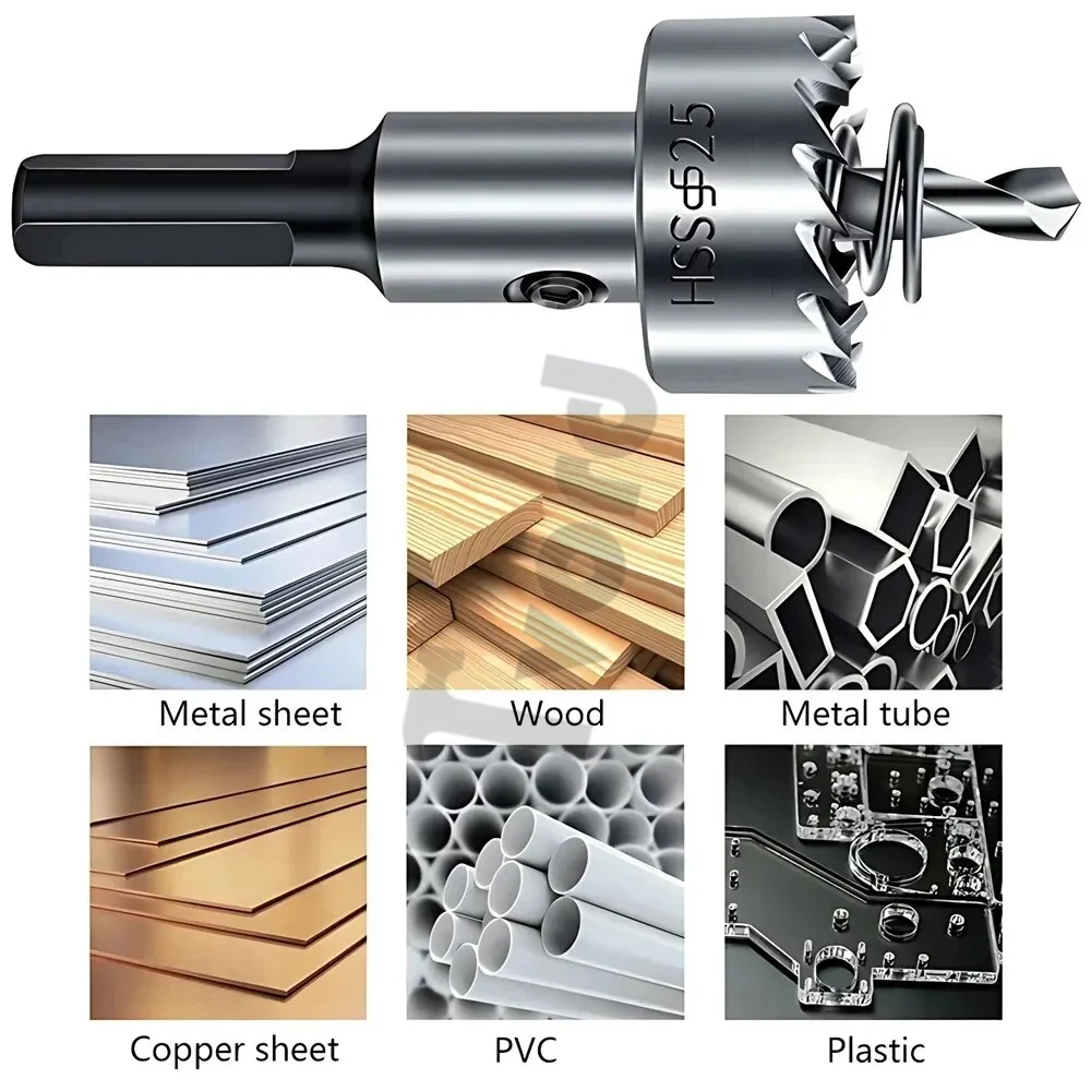 Hole Saw Cutter Drill Bit Set Holesaw Core HSS Wood Soft Metal Sheet Plastic PVC Stainless Steel High Speed for Power Tool