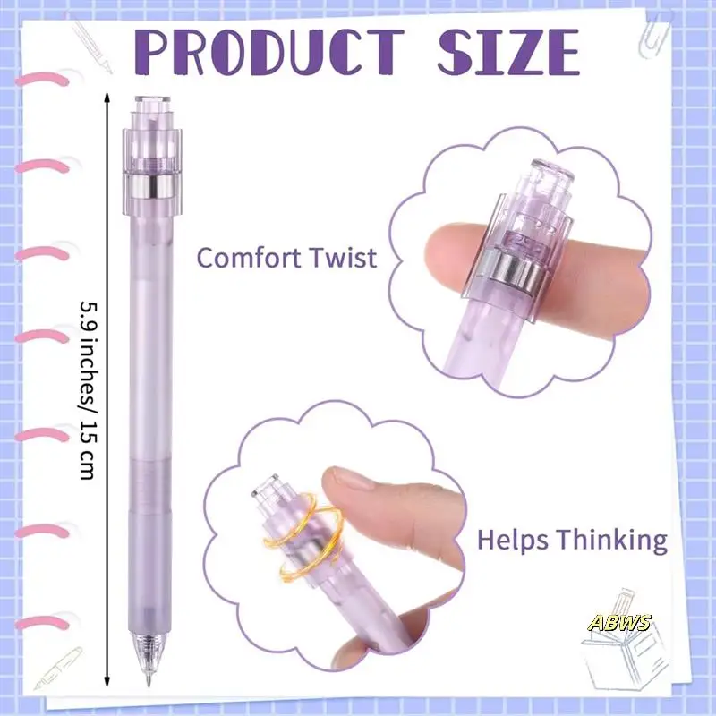 Stylos à Gel anti-Stress, 6 pièces, 0.5Mm, encre noire, pointe Fine, séchage rapide, stylo à bille d'écriture lisse, stylo d'anxiété