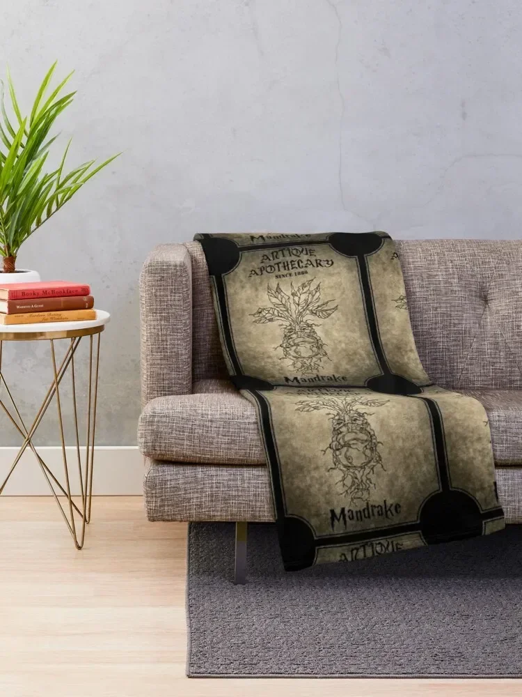 MANDRAKE APOTHECARY LABEL Throw Blanket Beautifuls Furry sofa bed Blankets