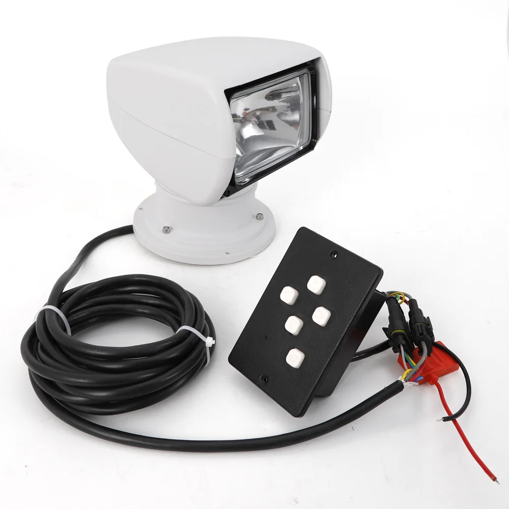 

100W Marine Boat Spotlight 360 Degree Remote Control Waterproof Searchlight for Yacht Coast Guard Marine Police Fishing Boats