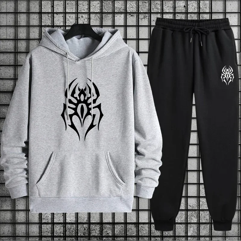 

2026 Hot Sale Men's Tracksuit Sweatshirt and Jogger Pants Urban Casual Fashion Hoodie Outfit Autumn Daily Training Sports Set