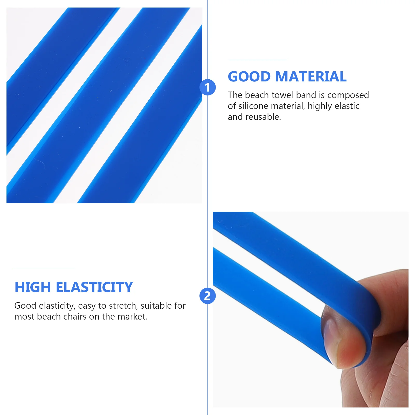 

10Pcs Beach Towel Bands Silicone Elastic Non-Slip Fixing Straps Fixator for Beach Chair Towel Bands Vacation Accessories