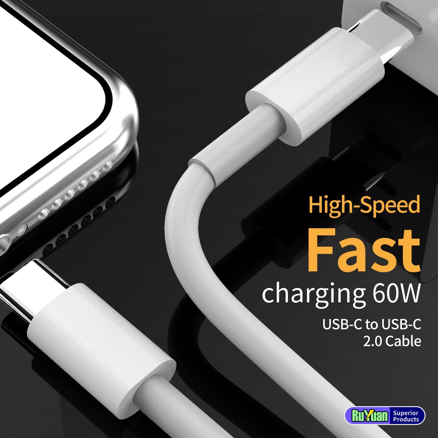 USB-C to USB-C Fast Charger Cable, 480Mbps Speed, USB-IF Certified, for iPhone 18/17/16/15, iPad, MacBook, Samsung Galaxy
