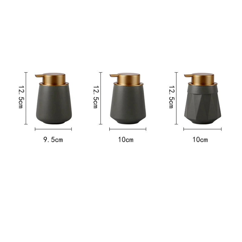 European Style 400ml Portable Soap Dispenser Shampoo Pack Gold Press Ceramic Lotion Bottle Toilet Kitchen Bathroom Accessories