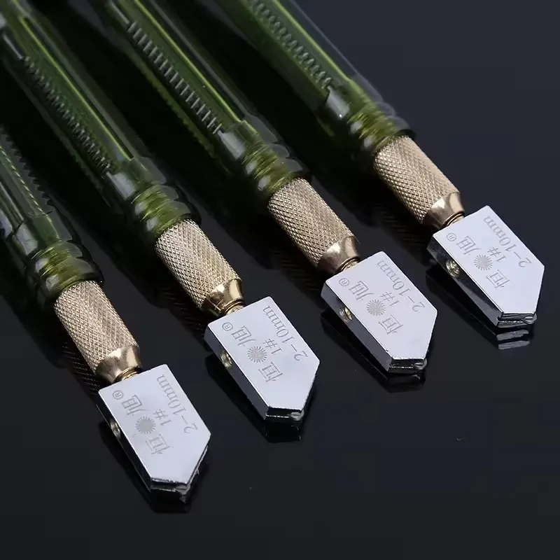 1/10PC 2-10mm Glass Cutter Roller Diamond Tip Antislip Carbide Metal Plastic Handle Oil Feed Cutting Tool CeramicTile DIY Cutter