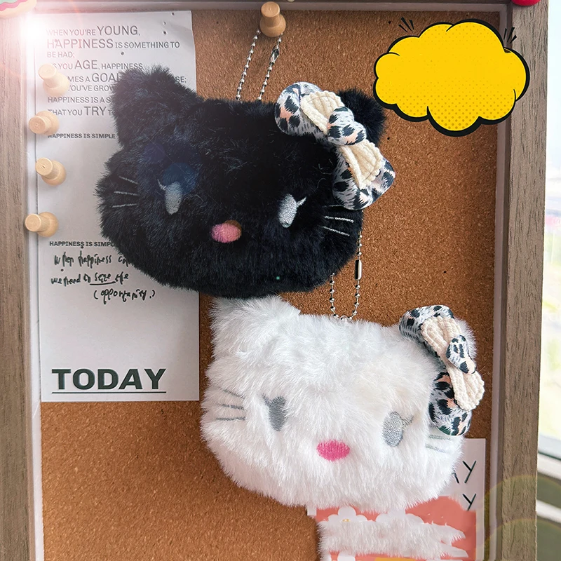 

Sanrios Hellokittys Bag Keychain Kawaii Anime Kitty Cat Animal Toys Doll Bow Keyring Pendant for Women Bags Key Chain Girls Gift