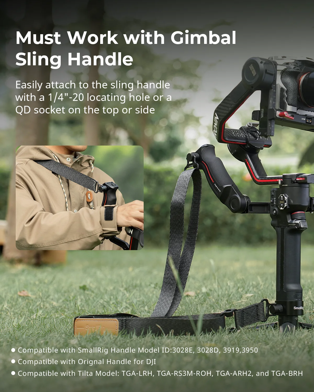 Pasek na ramię SmallRig do stabilizatorów DJI, czarny, do gimbalów DJI, do DJI RS 4/RS 3 Pro /RS4 Pro/RS 4 Mini/RS 3 Mini /RS2 5362 — zdjęcie produktu 2
