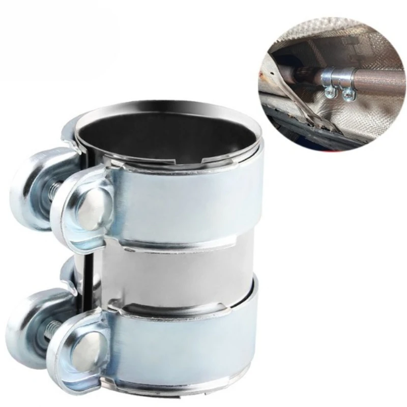 2 inch/2.5 inch exhaust muffler pipe joint sleeve clamp adjustable stainless steel kit DIY tool auto parts