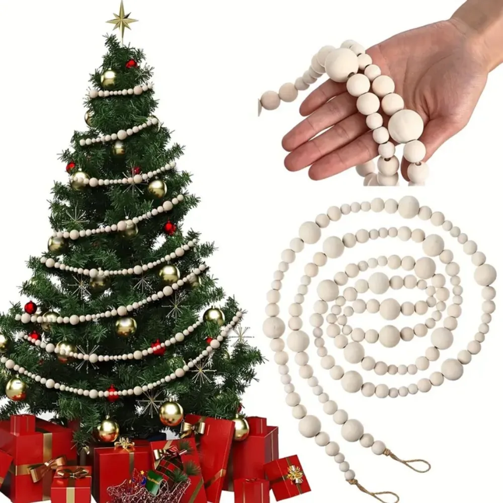 

DIY Wooden Tassel Bead Ornament Home Decoration Handmade Garland With Jute Rustic Wall For Rattan Macrame Wall Hanging Boho Gift