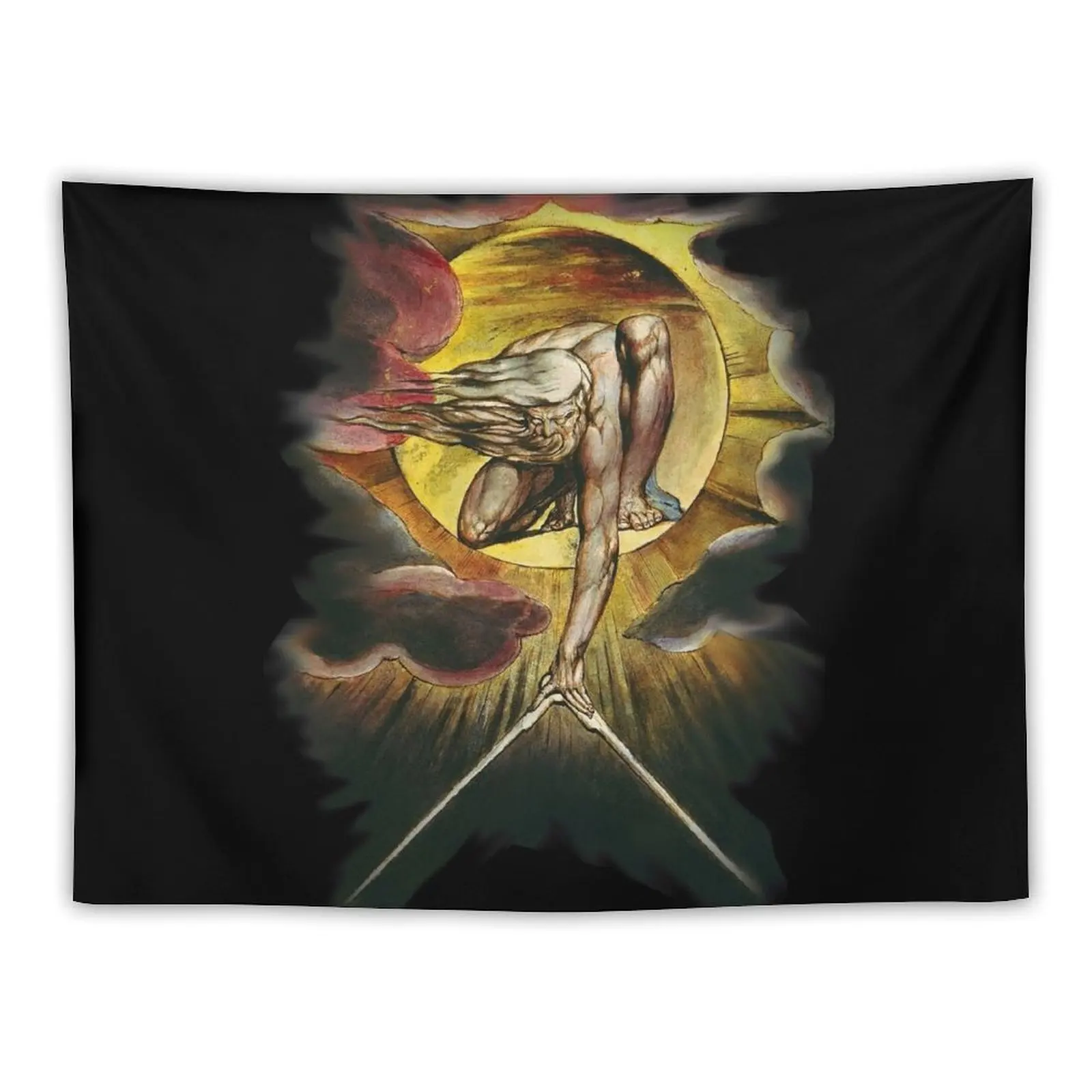 

William Blake: The Ancient of Days Tapestry Japanese Room Decor Bedroom Decor Aesthetic Tapestry