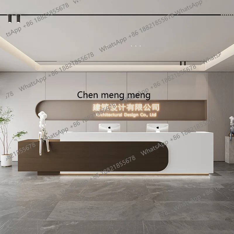 Simple beauty salon paint cashier yoga studio front desk company office reception counter
