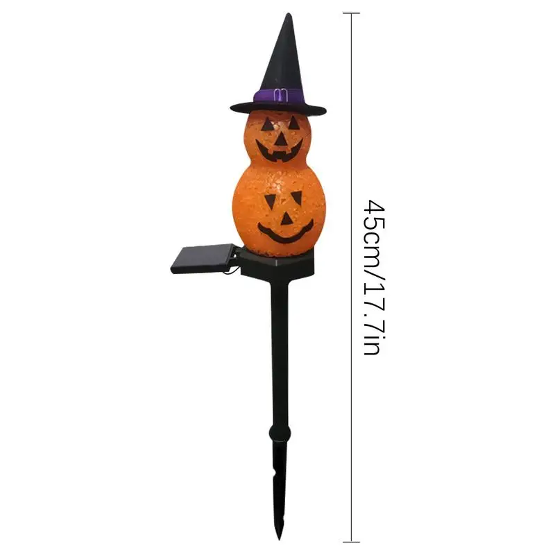 Halloween Hat Pumpkin Stakes Lights Waterproof Solar Walkway Lights LED solar powered lamp Outdoor Graden Lawn party decor