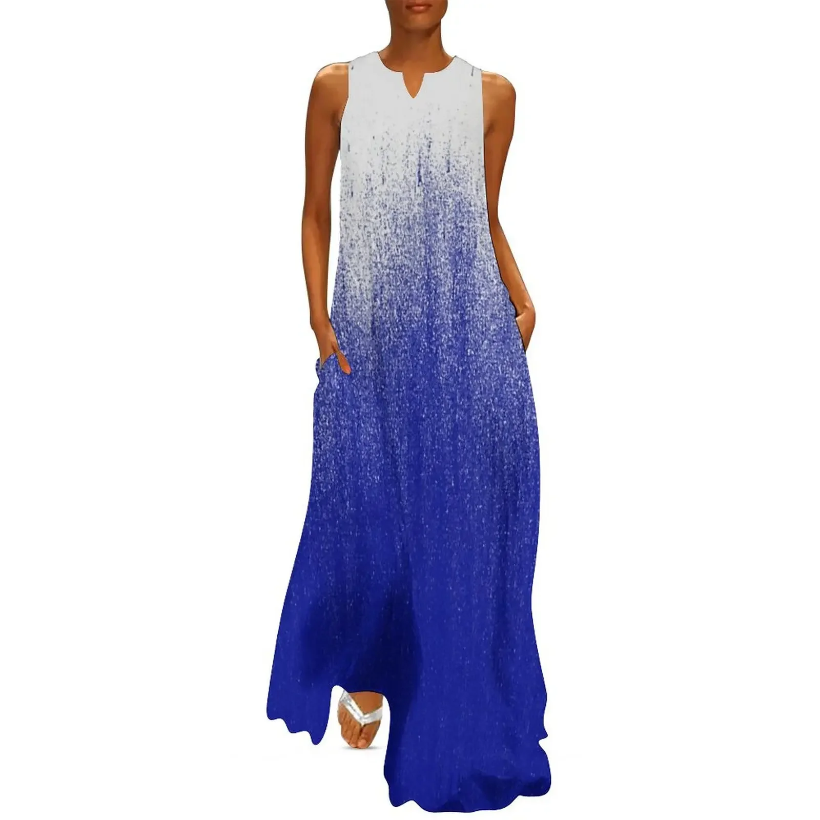 

Blue Ink Ombre Pattern Long Dress dresses for official occasions summer dresses womens 2025 summer dress woman 2025 Dress
