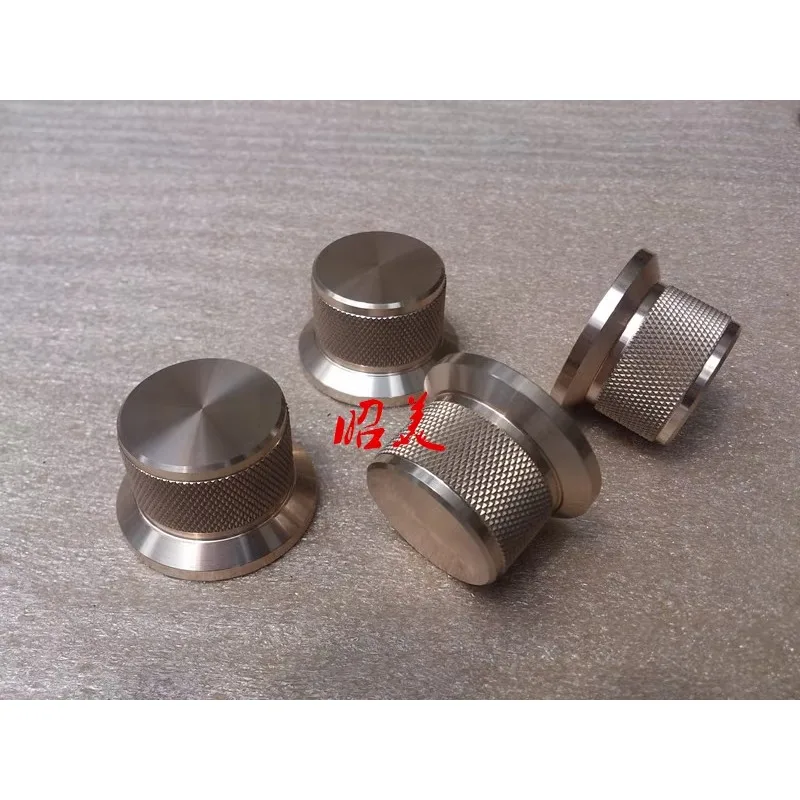 1 قطعة مقبض سبائك الألومنيوم الجهد المقابض غطاء الفضة مخرش 44*25 مللي متر نقطة علامة التبديل التشفير حجم التحكم مقبض مكبر للصوت