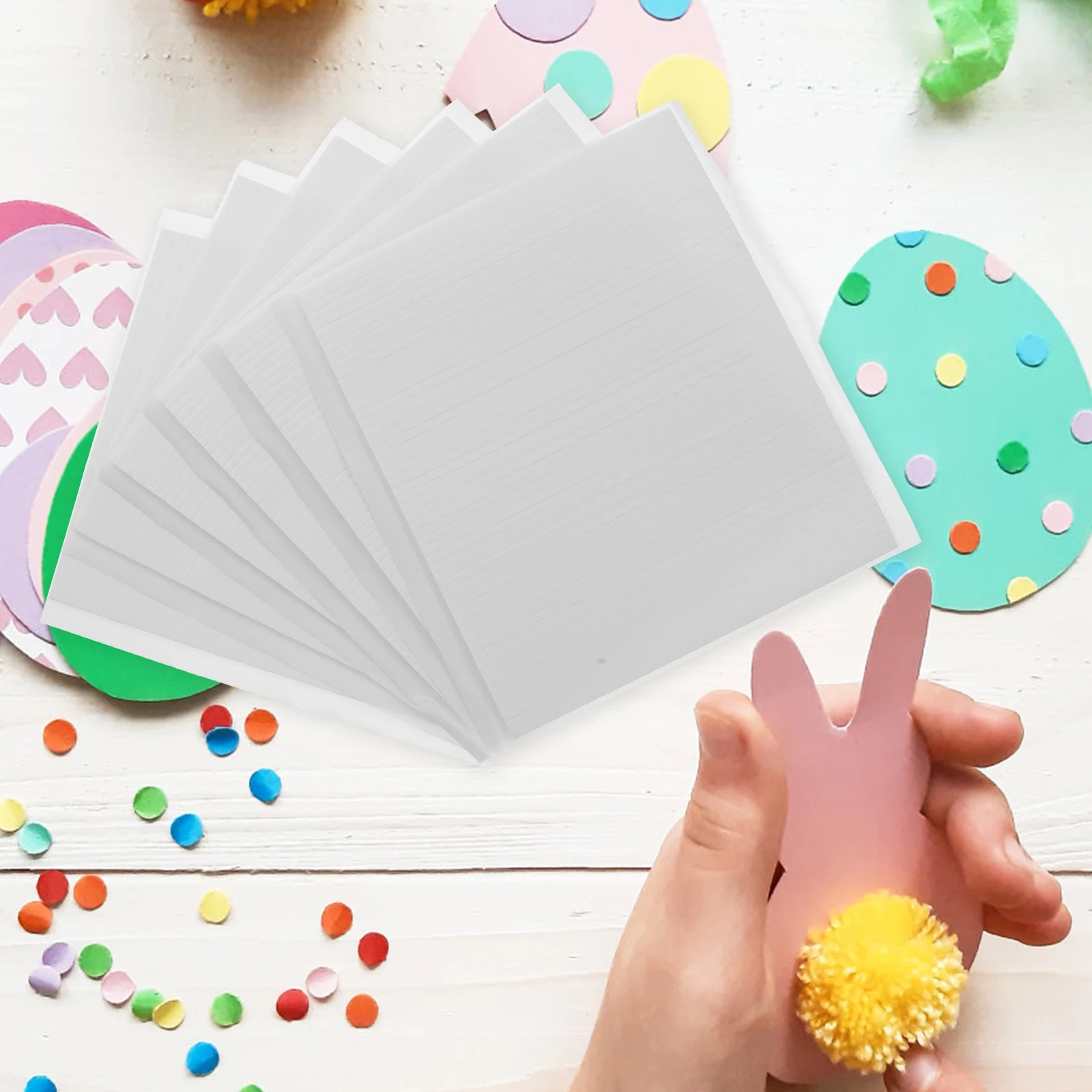

6 Sheets EVA Double Sided Adhesive Foam Tapes 3mmx138mmx2mm Self Sticky Strips for Scrapbooking DIY Craft Mounts Foam Sticky