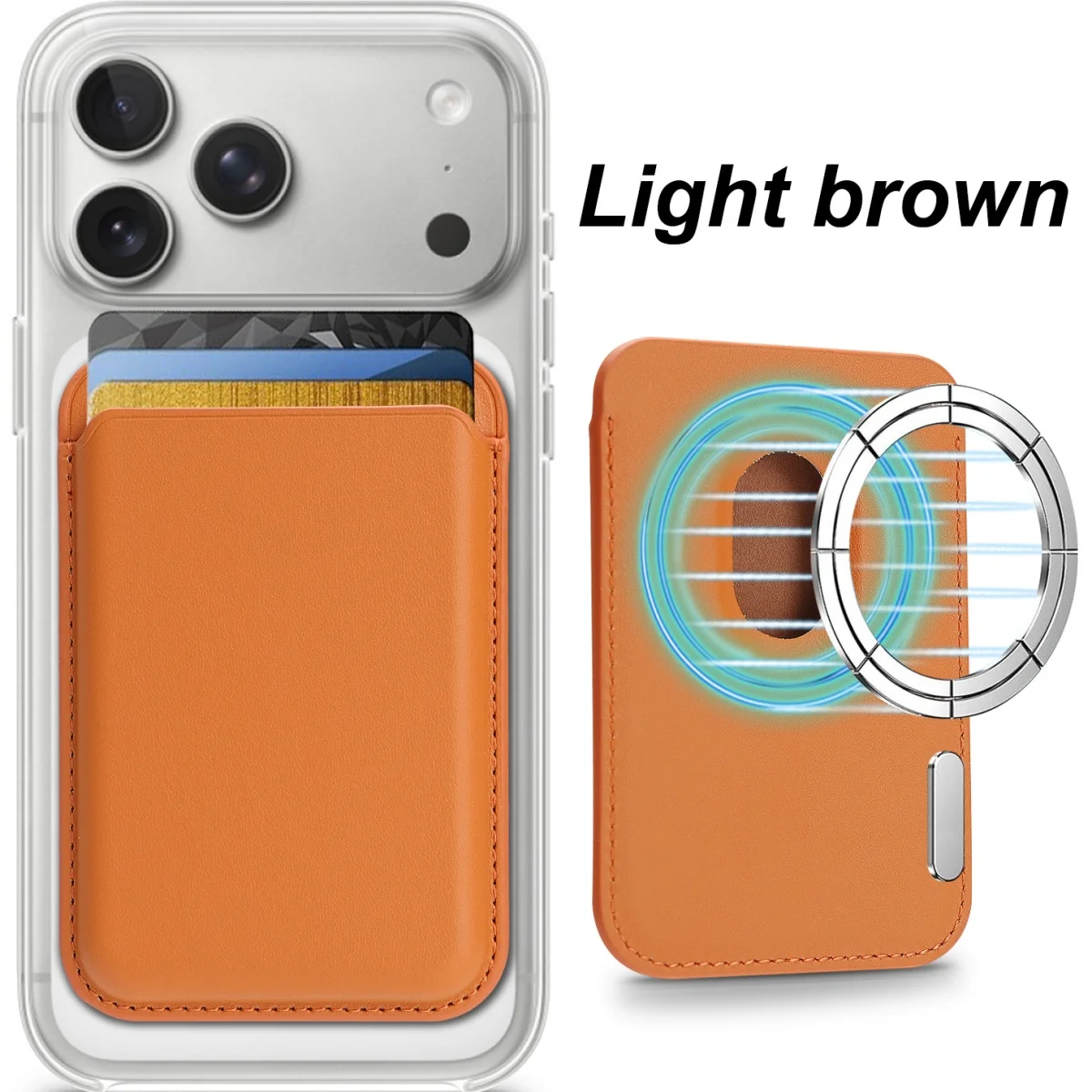 Leder-Brieftasche Kartenhalter Hülle für Mobiltelefone iPhone 18 17 16 15 14 13 12 11 Pro Max Samsung S26 S25 S24 für MagSafe-kompatibel – Detail 17