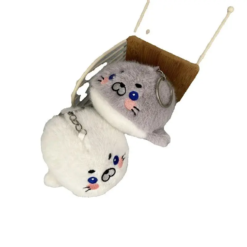 2 colores, juguete de peluche de animal del océano del sello del mar de 12CM, muñeca de la felpa del encanto de la cadena del llavero