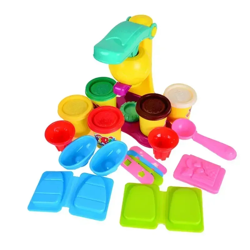 [Engraçado] diy playdough argila massa plasticina sorvete molde jogar kit diy brinquedo artesanal máquina de sorvete cozinha cozinhar brinquedo presente