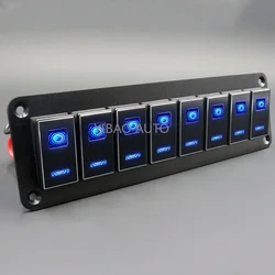 New Waterproof Metal 2-8 Gang Dual LED Marine Boat Car Switch Panel Marine Auto Truck Rocker Switch Panels for Cars