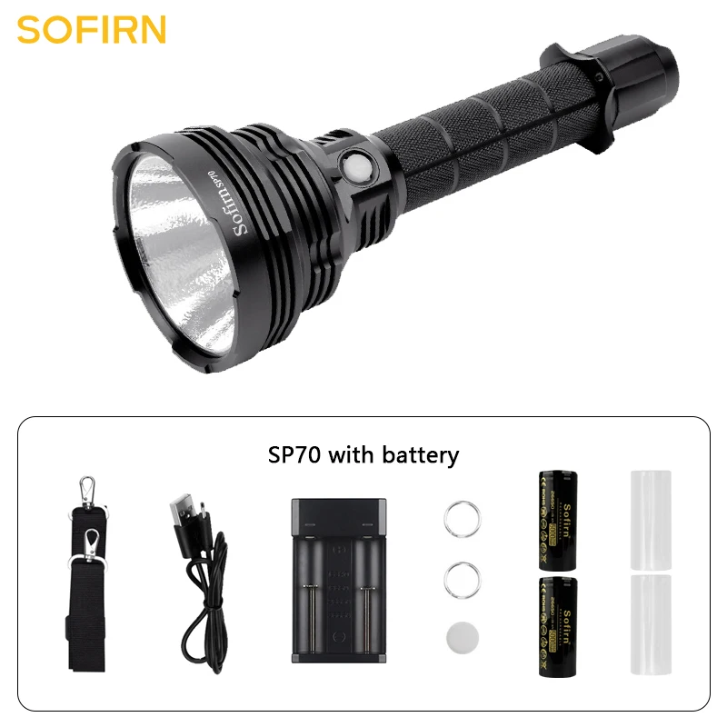 Sofirn SP70 Ultra bright 26650 LED Flashlight High Power 5500LM Tactical 18650 Light XHP70.2 With ATR 2 Groups Ramping