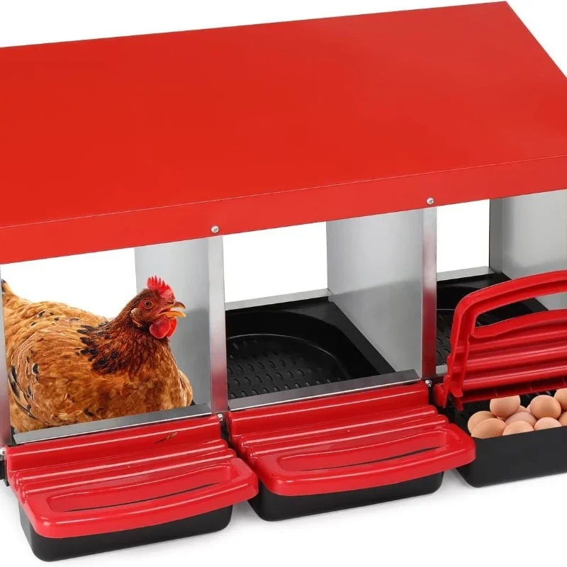 

Poultry laying box, double layer farm chicken laying box, 3 holes in the chicken trough