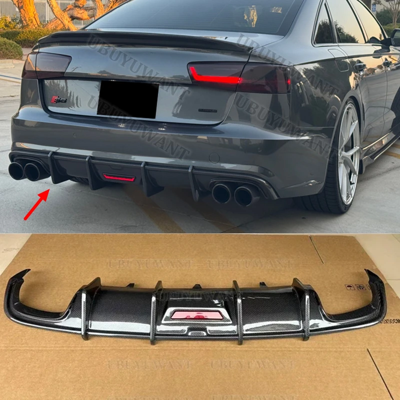 Für Audi A6 C7.5 S-Line (Nicht für C7) 2016 2017 2018 Heckstoßstangen-Diffusor Spoilerlippe Auto-Rennschürze Karosserie-Kit