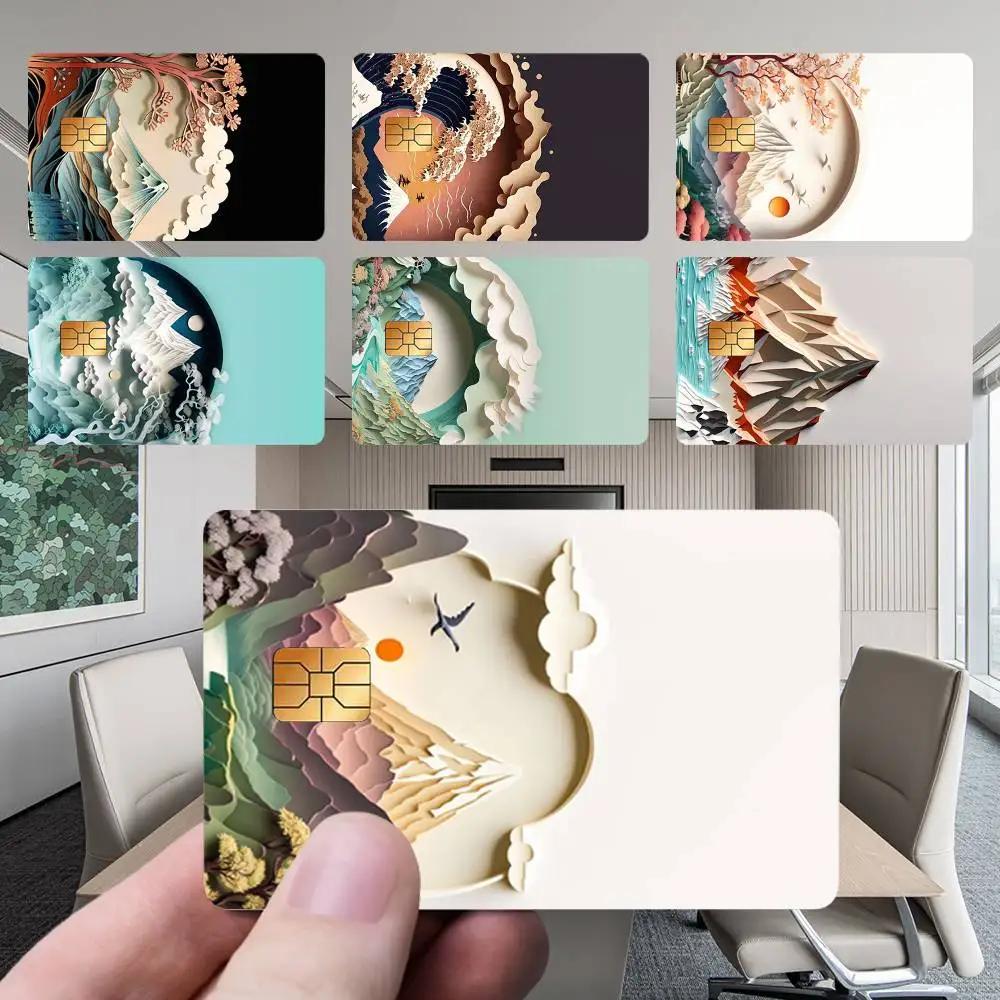 

Art L-Landscape Card Stickers New Cartoon Card Debit Bank Charge Card Bus Metro Waterproof Sticker Decal Decoration