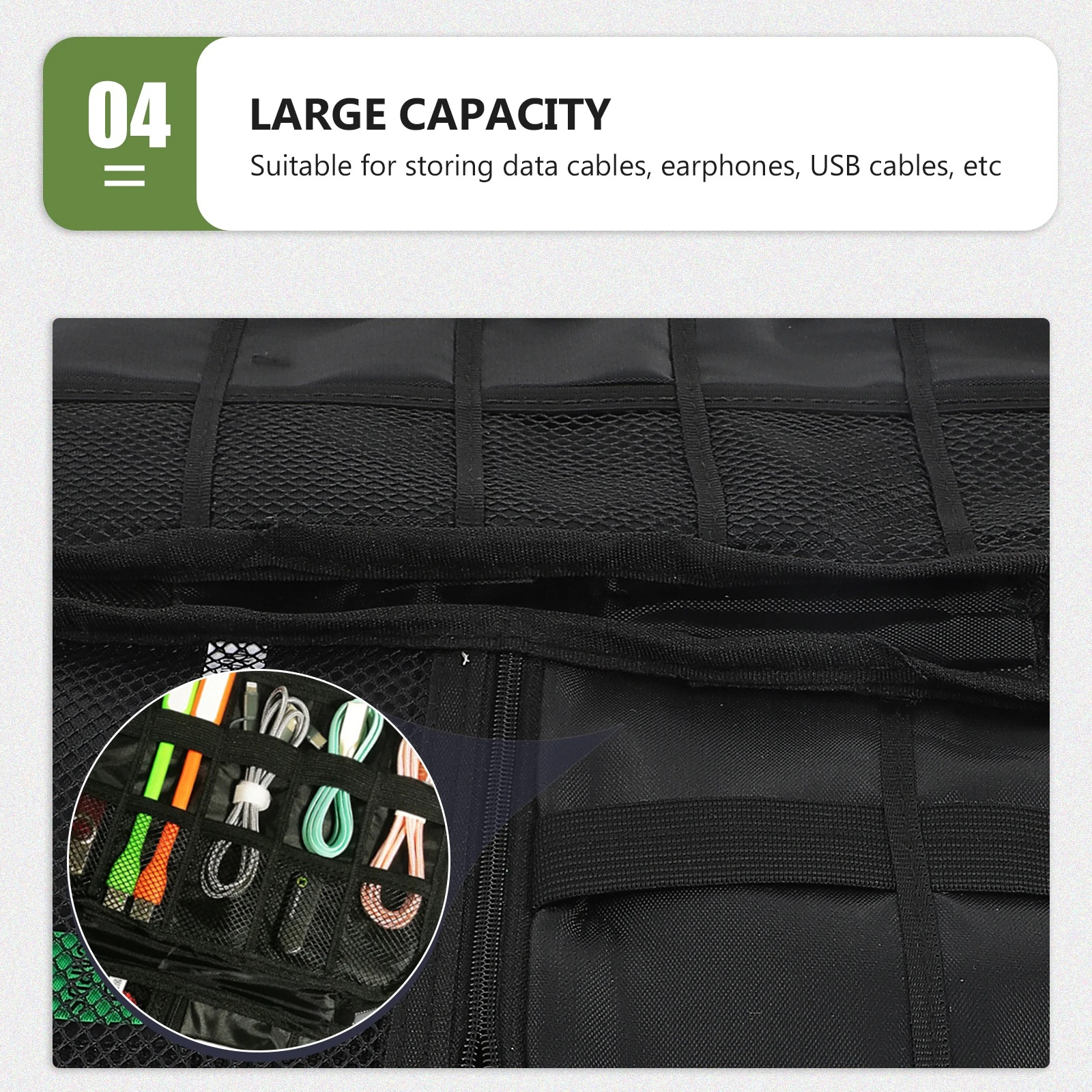 

Usb Drive Storage Bag Multifunctional Electronic Organizer Water-Repellent Zipper Pouch For Cables Chargers Earphones U Disk