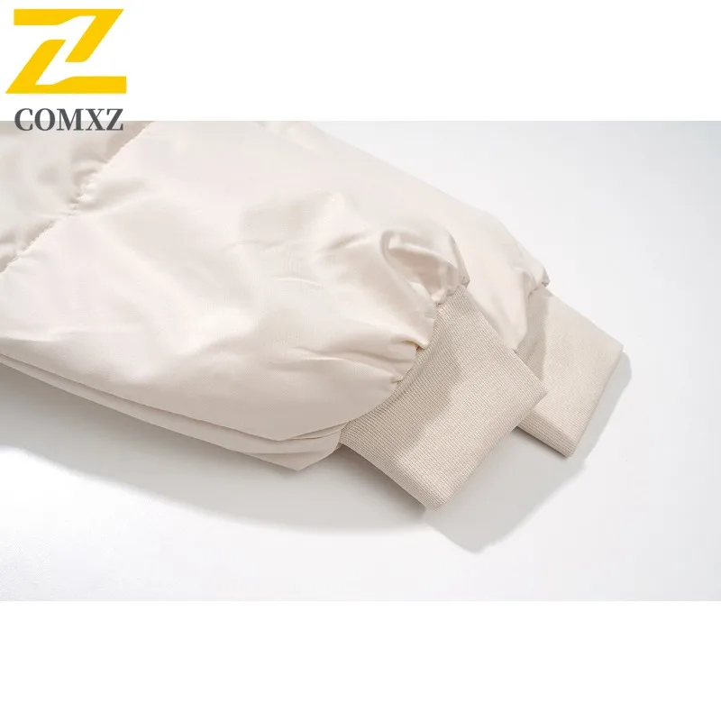 COMXZ Japanese Style Hooded Parka Cotton Jacket Unisex Winter Loose Fit Thermal Coat Functional Workwear Outdoor Sports Jacket